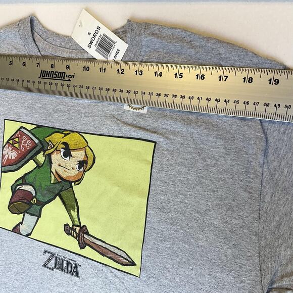 Nintendo Men Shirt L Gray Link Zelda Graphic Tee Logo Short Sleeve - Picture 5 of 7